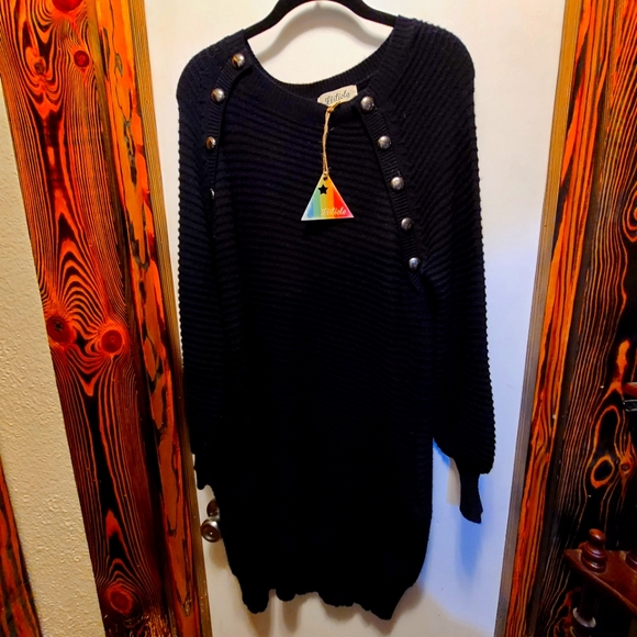 Listicle black sweater dress, size large, 36 inches top to bottom - Picture 1 of 5